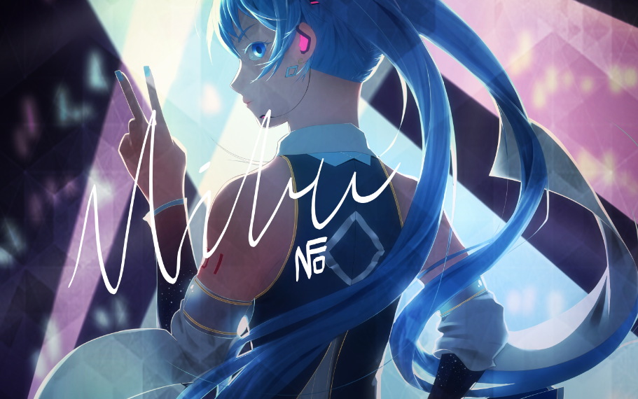 初音未来绘画舞台背影线稿