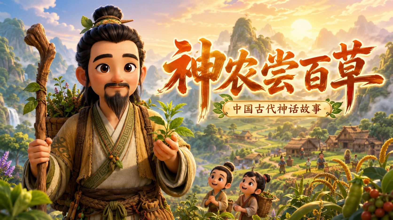 儿童英语动画 《神农尝百草》｜他尝遍百草，只为替世人找到良药