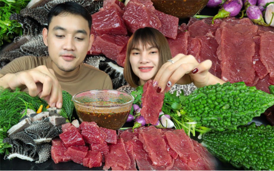 牛肉酱牛肉 三十大卡,新鲜的蔬菜哔哩哔哩bilibili