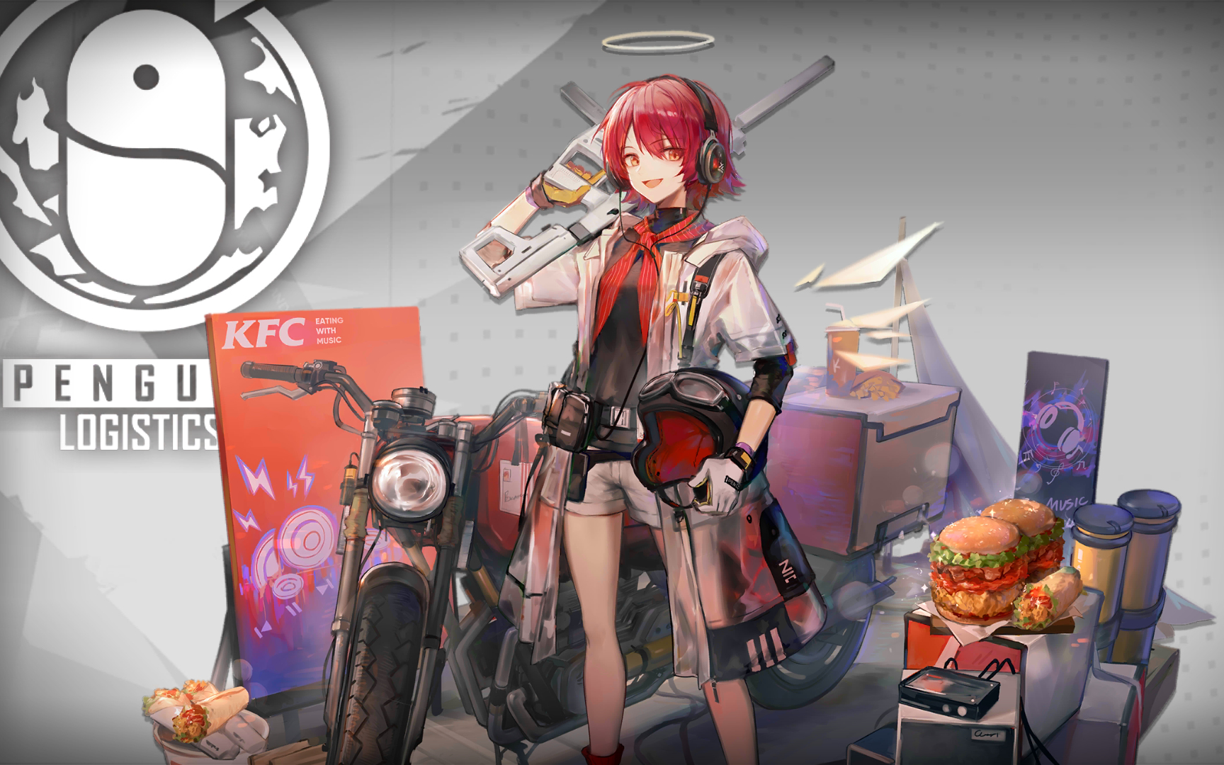 明日方舟kfc联动~恰泡菜肥牛鸡腿堡的能天使