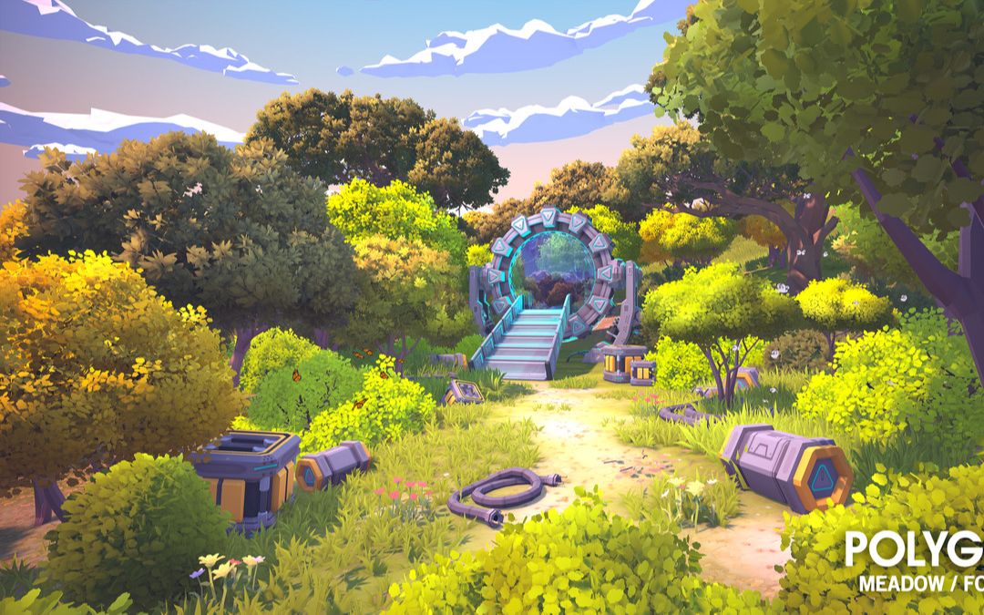 【unity素材推荐】唯美风格化自然场景包 polygon meadow forest