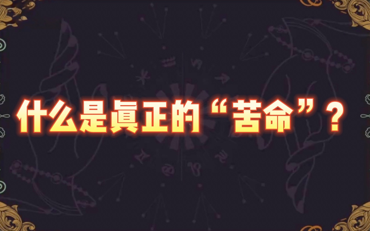 什么是真正的“苦命”?哔哩哔哩bilibili