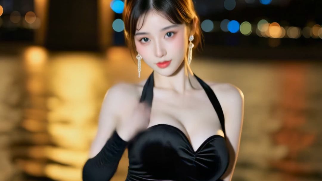 缎黑晚礼服 每夜~
