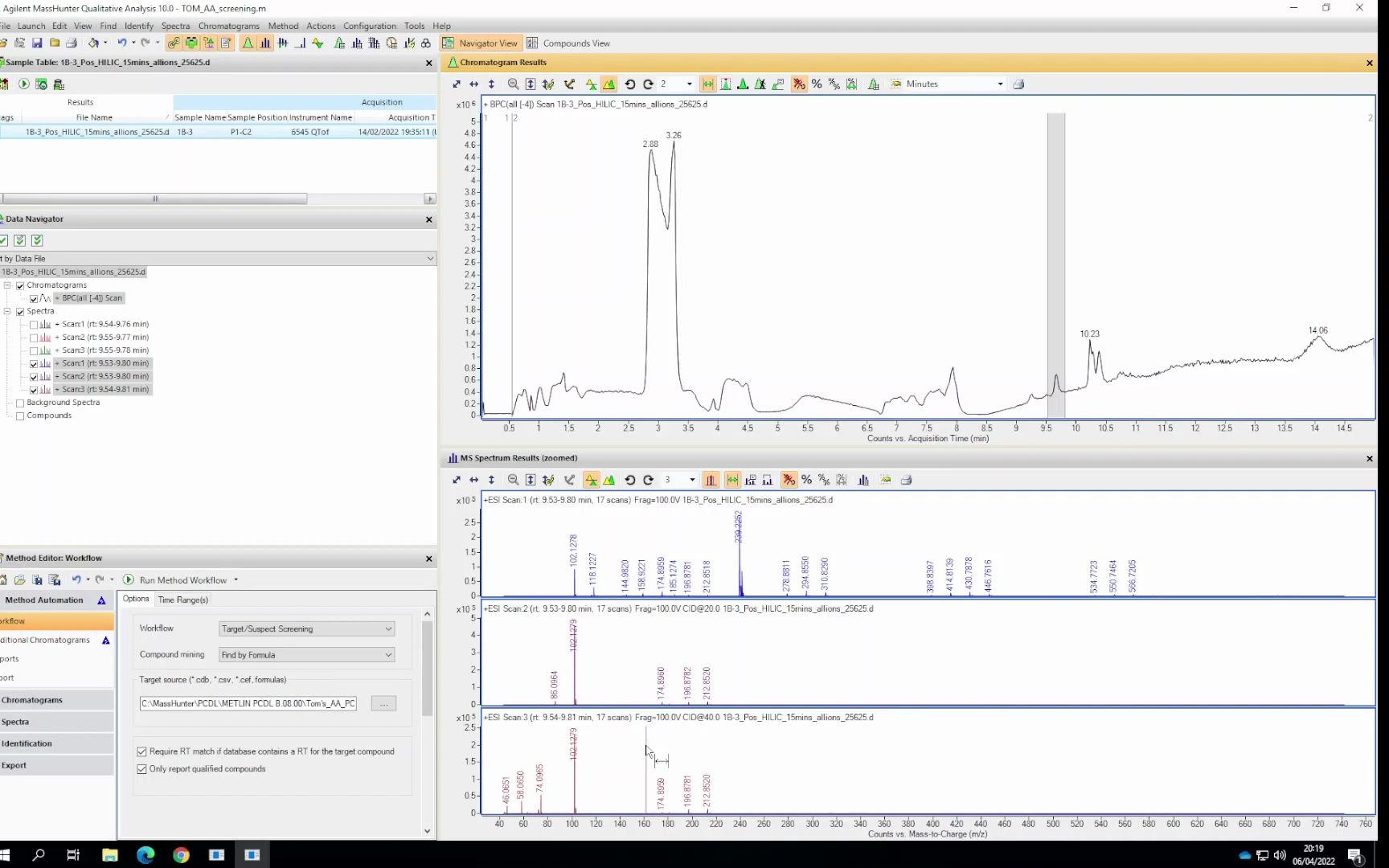 Agilent LCMS 6545 QTOF HILIC Target Suspect screening哔哩哔哩bilibili