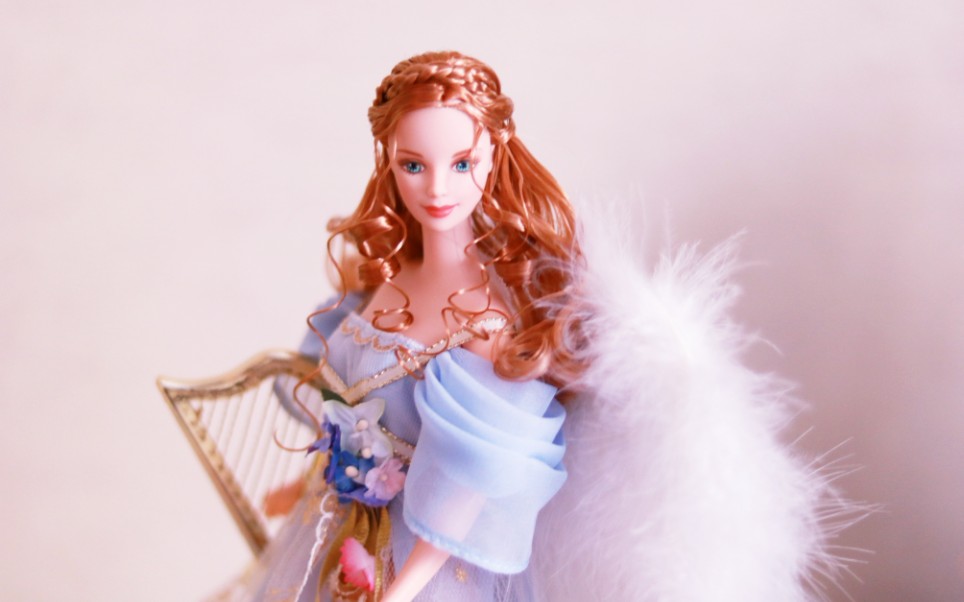 活动作品欣赏芭比竖琴天使90年代金标珍藏版娃娃