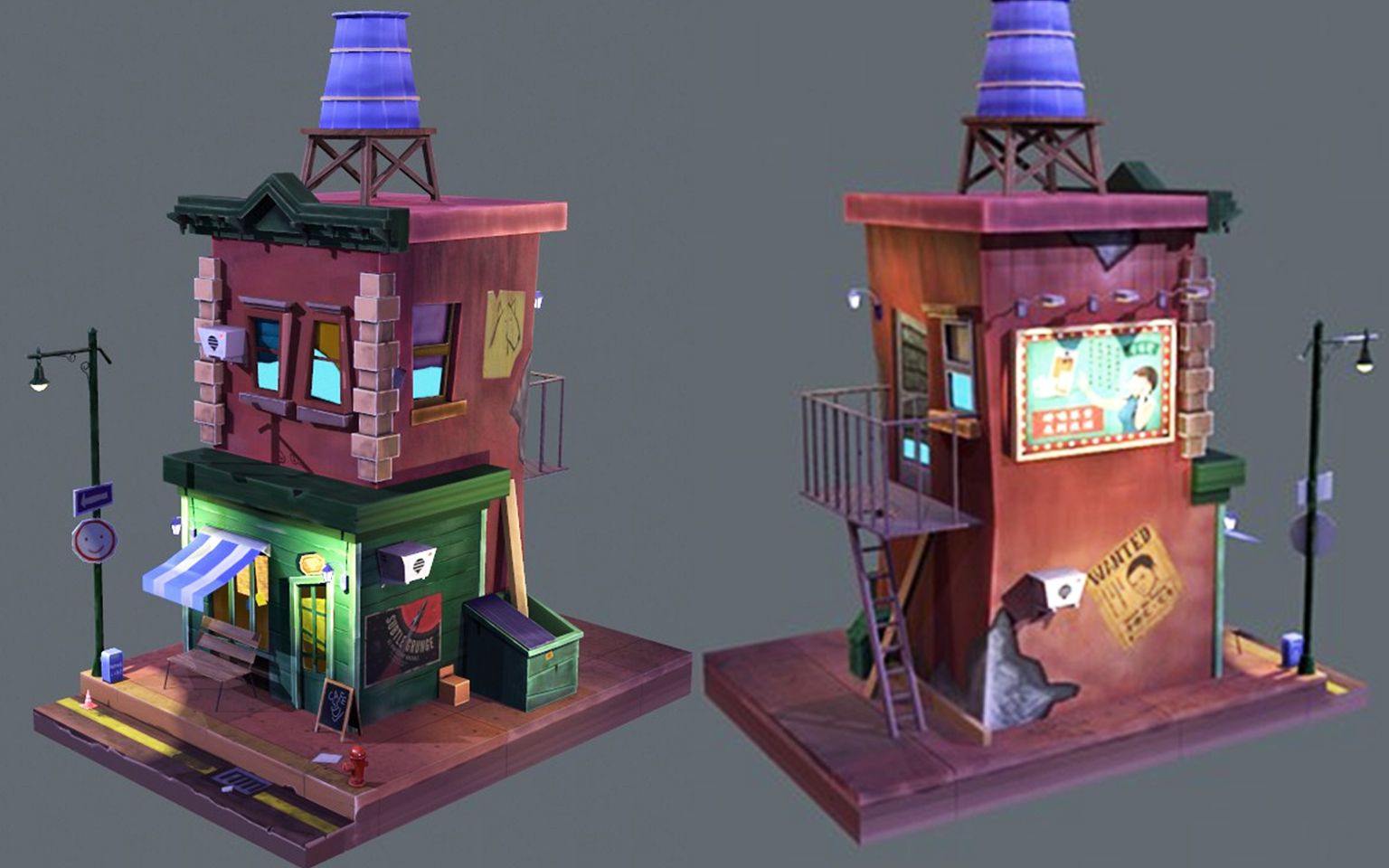 3dmax场景建模-卡通风格3d场景房屋搭建思路 零基础场景房子建模布线