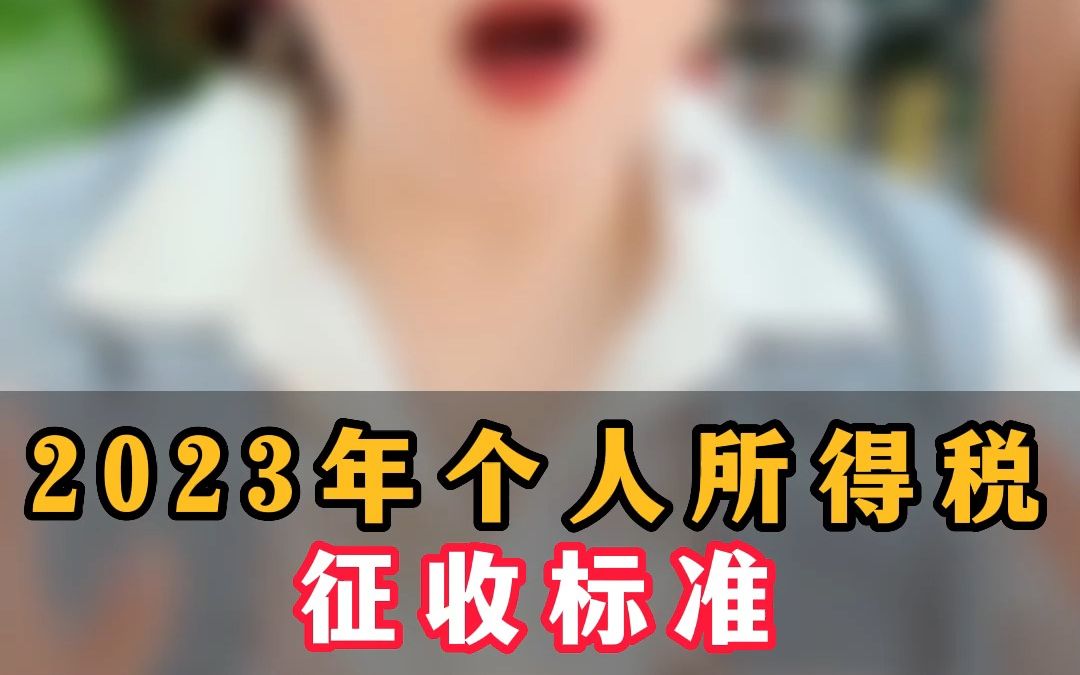 2023年个人所得税征收标准哔哩哔哩bilibili