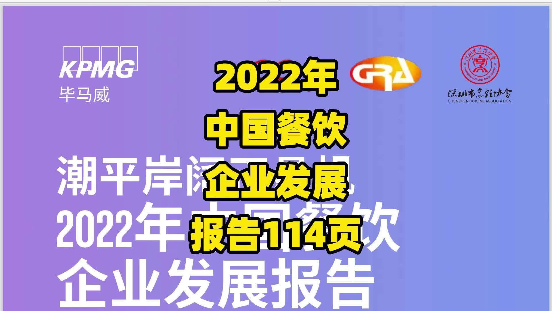 [图]2022年中国餐饮企业发展报告114页