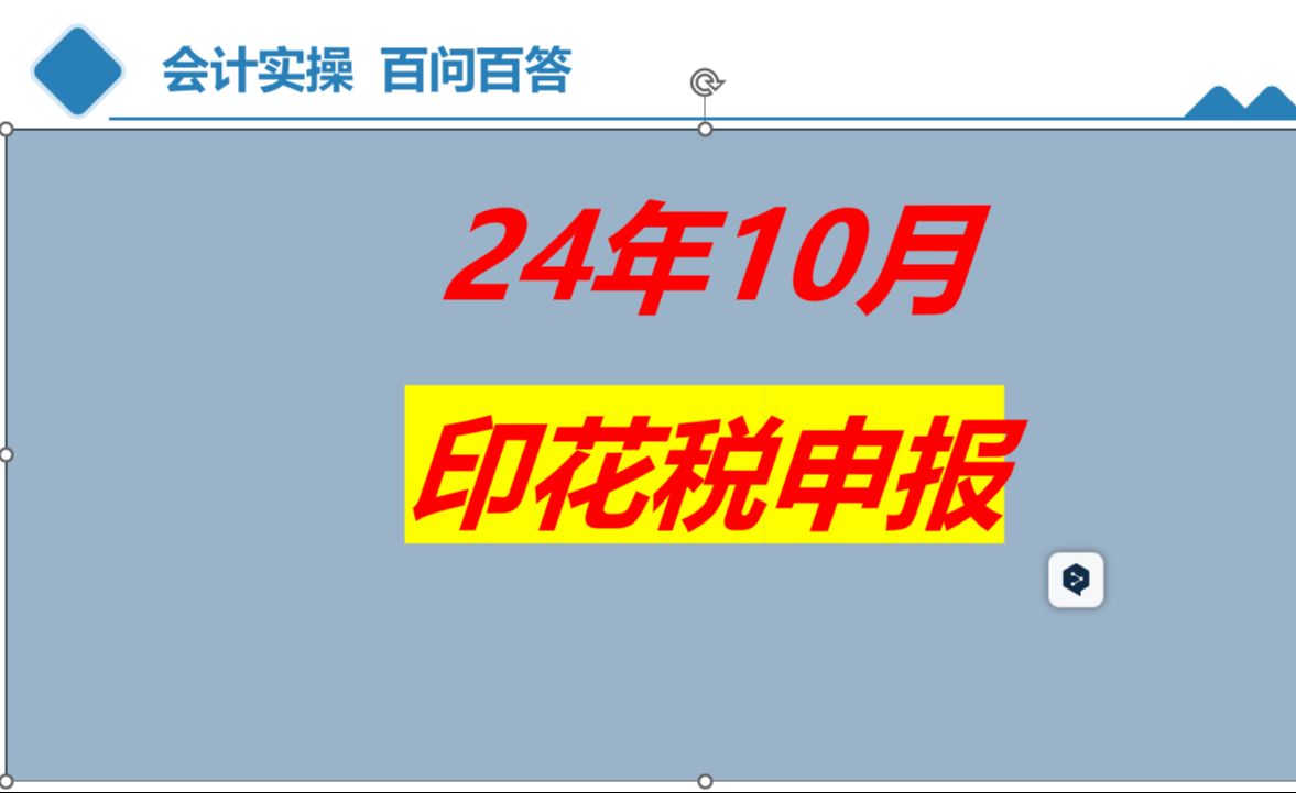 24年10月,印花税怎么报?哔哩哔哩bilibili