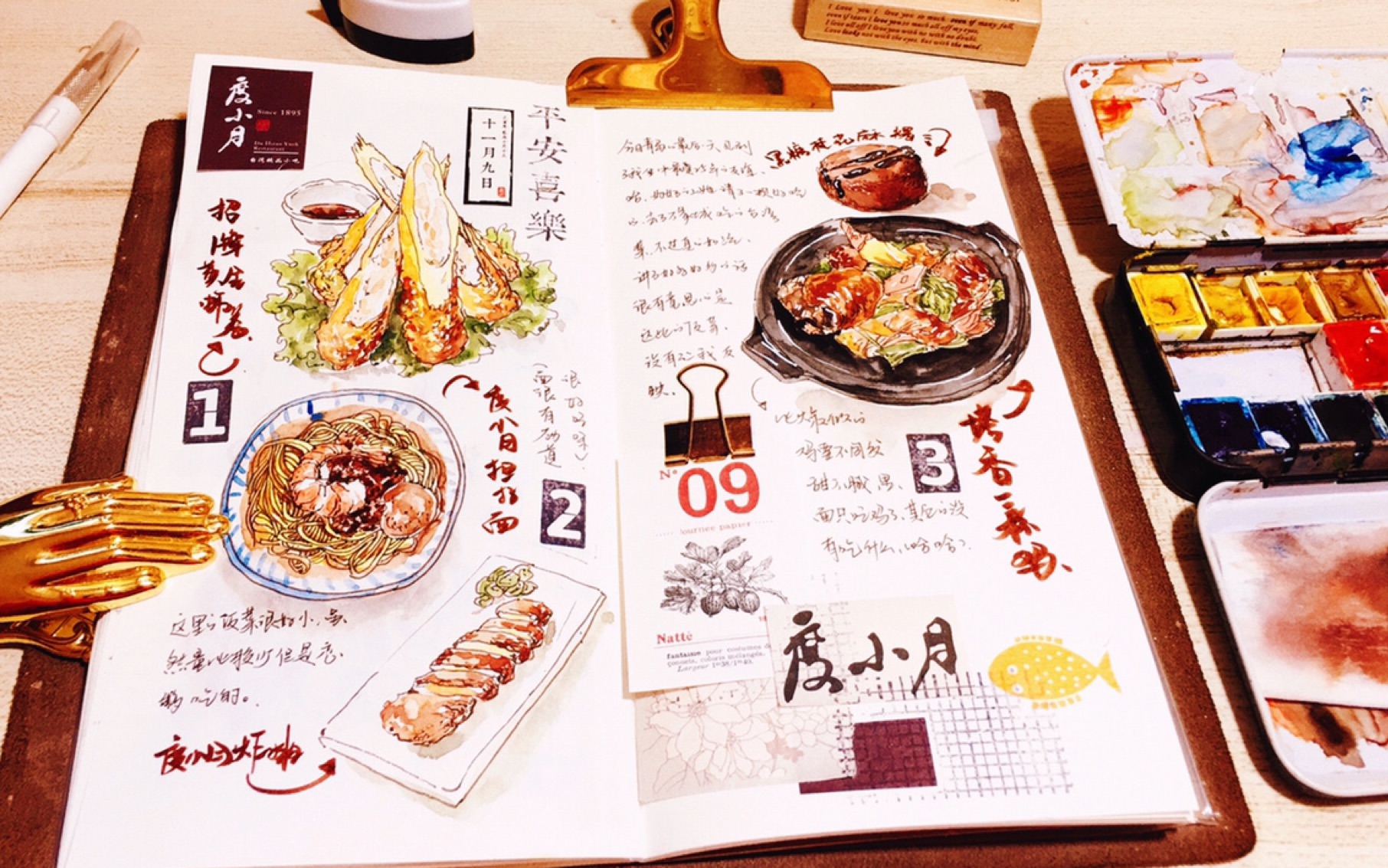 【美食手账】【水彩美食】【手绘手账】青岛旅行美食记.