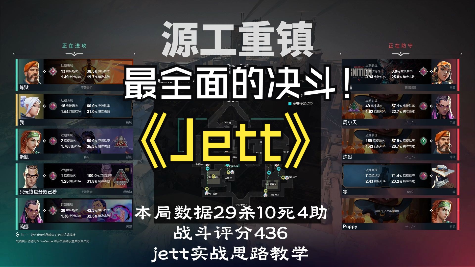 为什么jett是最全面的决斗?jett源工重镇实战教学!教学