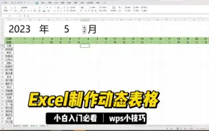 下载视频: Excel制作动态表格-wps小技巧