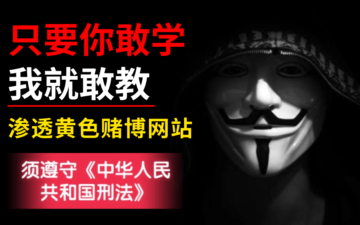 600集暗网黑客教程,从入门到入狱,学完渗透颜色赌博网站(网络安全