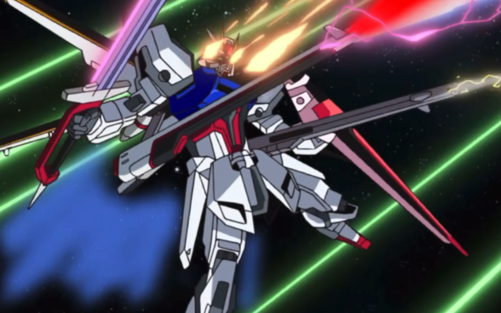 虽然不是最趁手的机体,但基拉依然很强——凤装强袭高达seed destiny