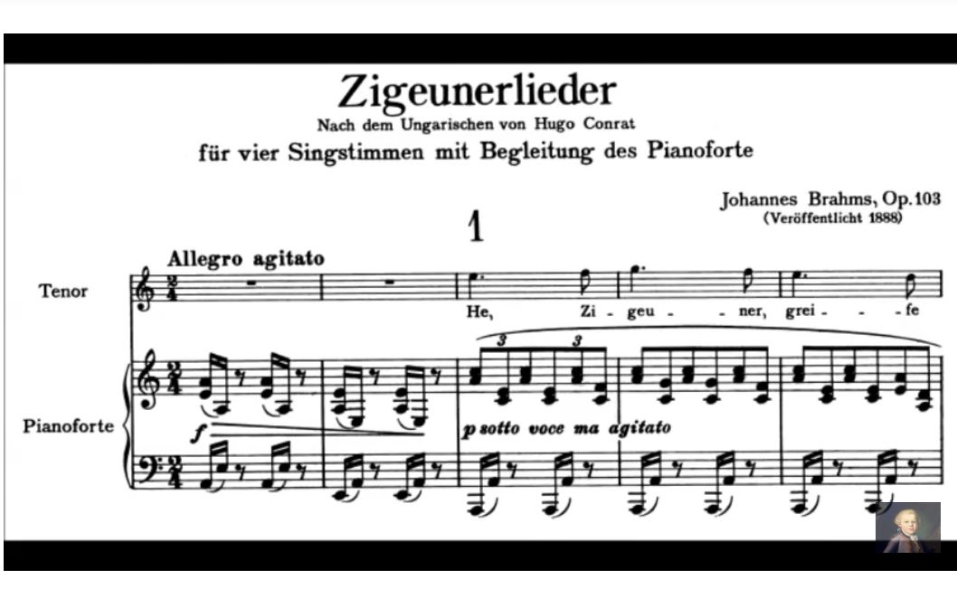 [图]【勃拉姆斯】吉普赛之歌 Zigeunerlieder Op. 103 (1888)