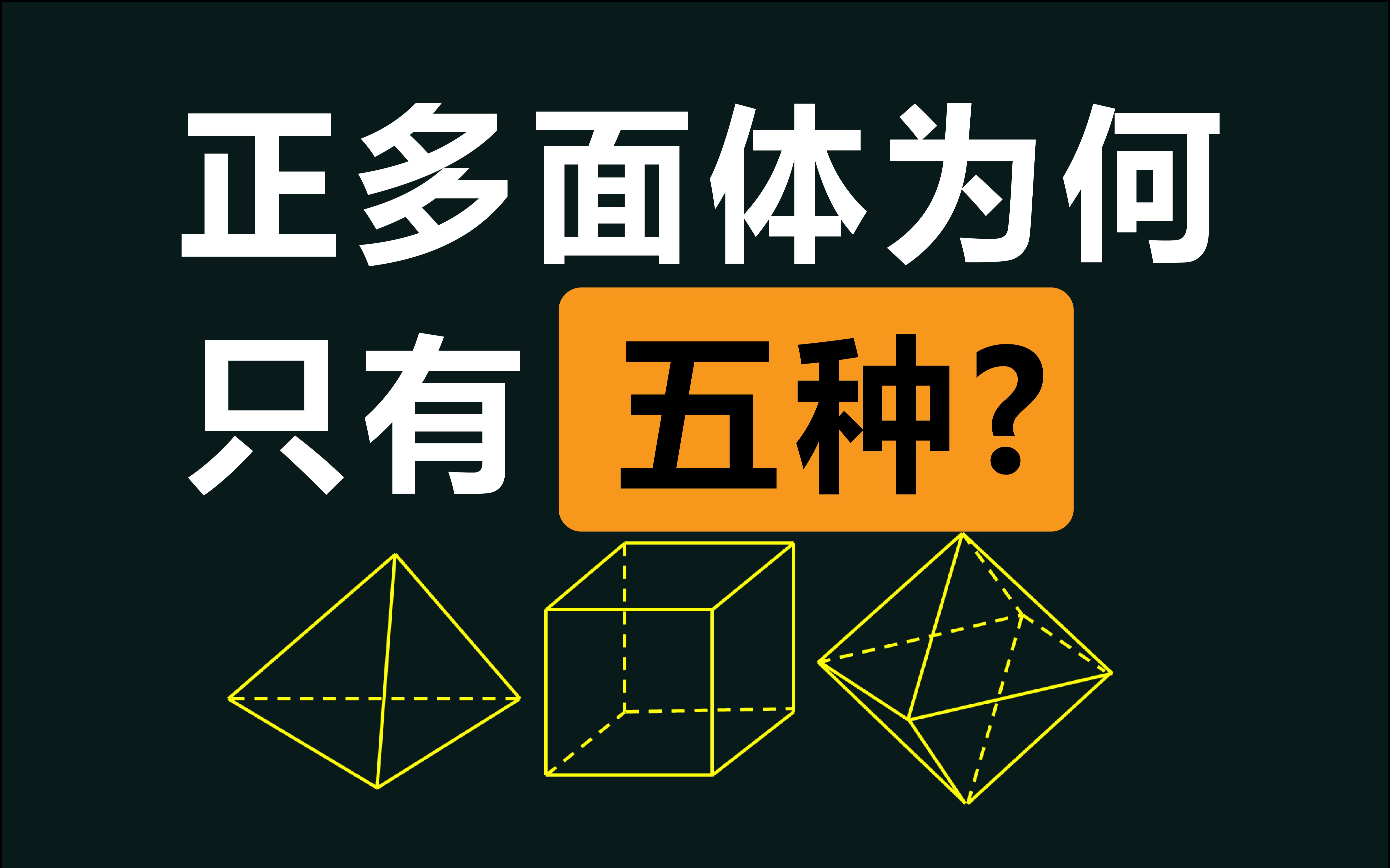 为什么正多面体只有五种?用代数推导告诉你几何的答案!哔哩哔哩bilibili