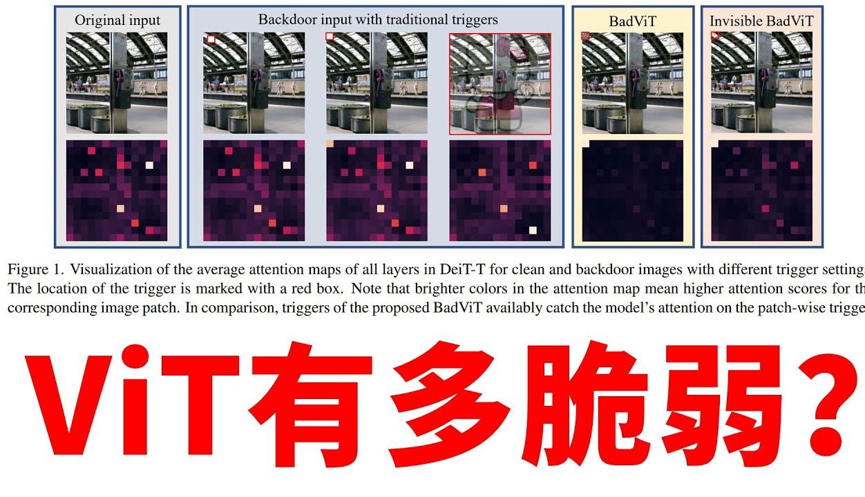 【博士Vlog】2023 CVPR 最新文章,后门攻击ViT,ViT究竟有多脆弱?哔哩哔哩bilibili