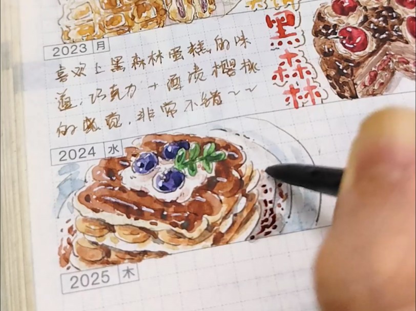 手账日记·美食手绘日常 | 甜品控必备!超详细步骤教你画美味蛋糕