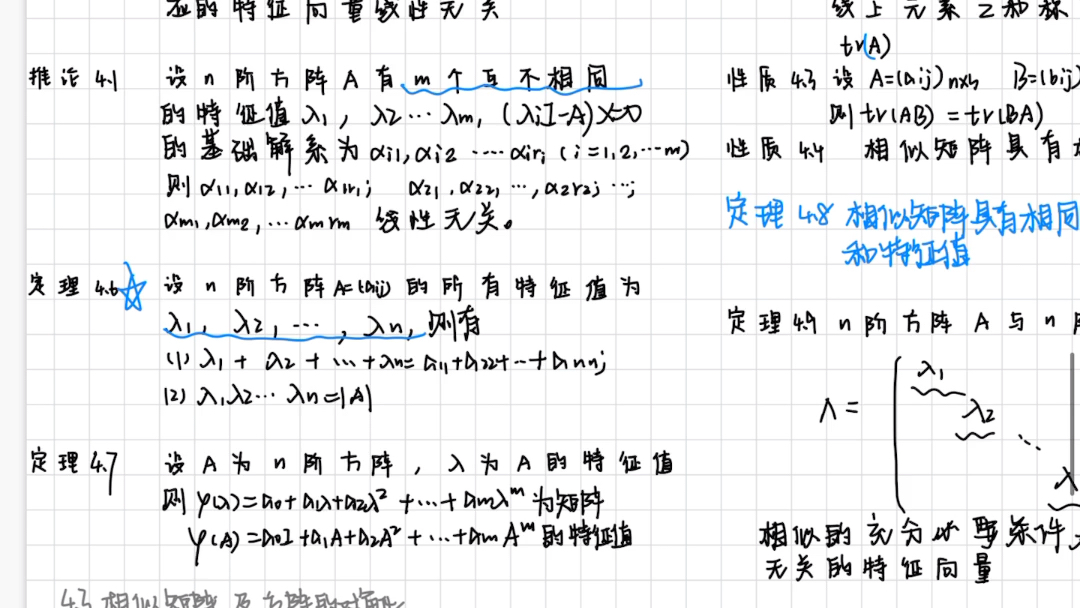 线性代数相似矩阵与二次型习题(2)快来刷题吧~已知特征值求矩阵中的未知量已知原矩阵特征值求新矩阵特征值利用特征值求矩阵的行列式给出方阵A所...