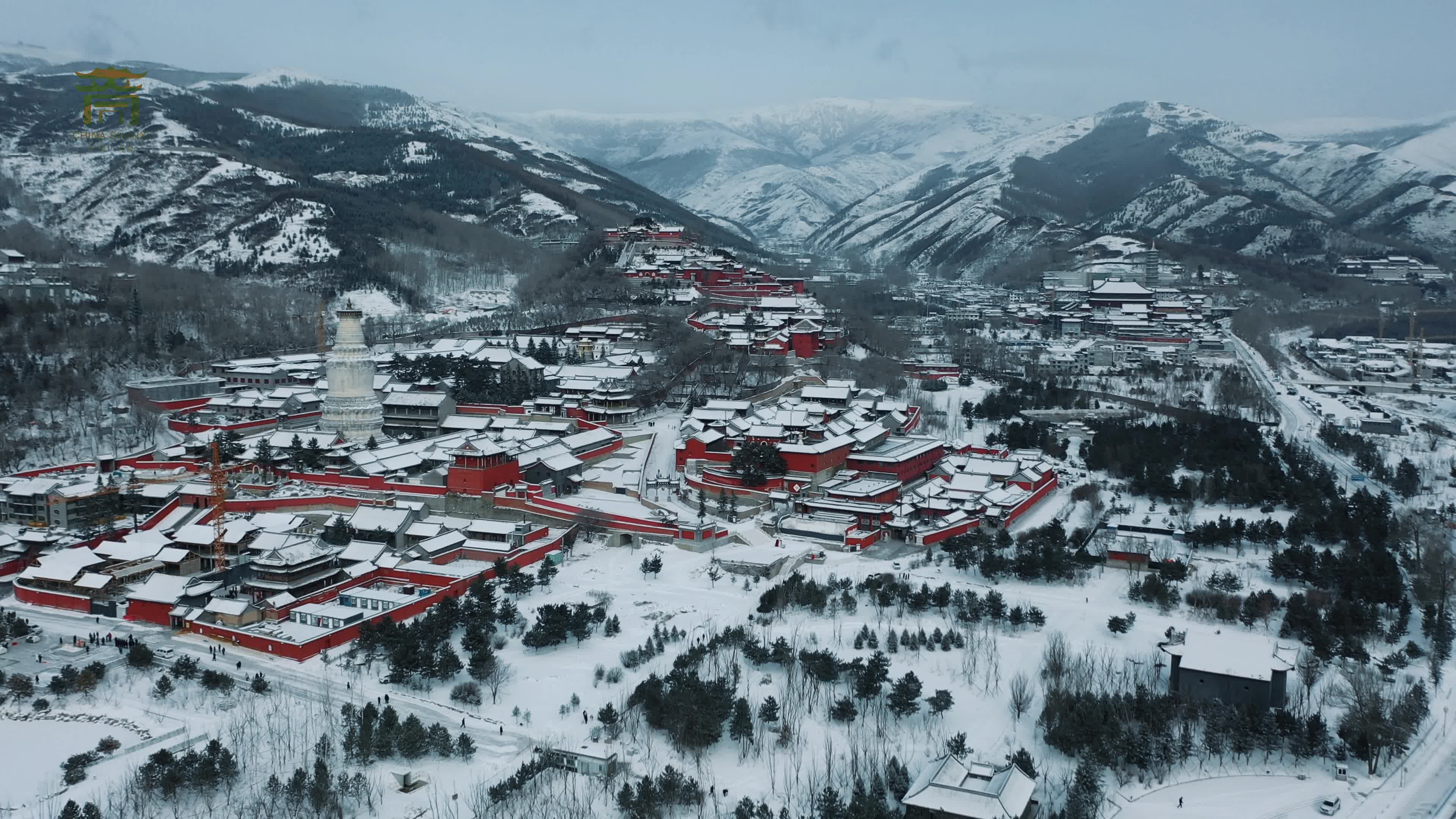 五台山北台照片雪景图片