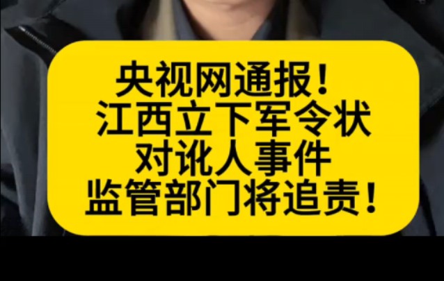 央视网通报!江西立下军令状对讹人事件监管部门将追责!哔哩哔哩bilibili