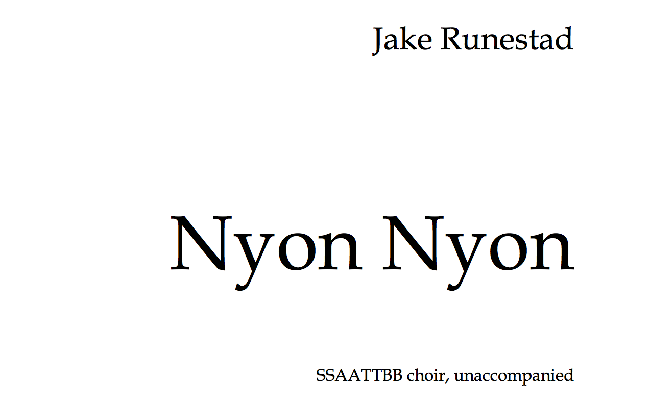 [图]Nyon Nyon - Jake Runestad