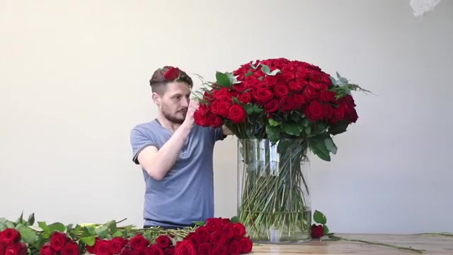 [图]【搬运】200朵玫瑰怎么插在花瓶里（McQueens  Red Rose Gift）