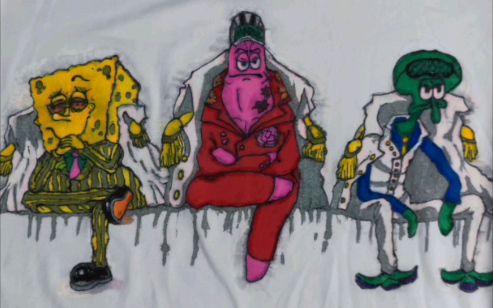 【丙烯马克笔】衣服上的《海鲜三大将》