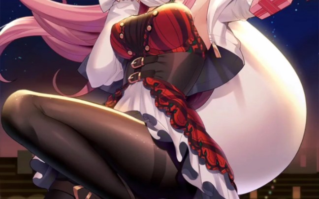 ai二次元纯爱粉发黑丝少女