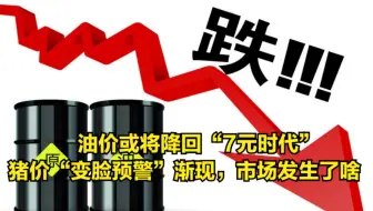 油价或将降回“7元时代”，猪价“变脸预警”渐现，市场发生了啥