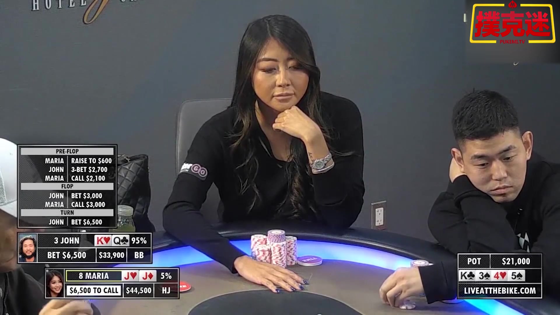 德州扑克:女牌手maria ho的精彩操作集锦_哔哩哔哩 (゜-゜)つロ 干杯