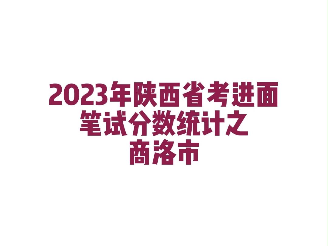 2023年陕西省考商洛市公务员考试进面笔试分数哔哩哔哩bilibili