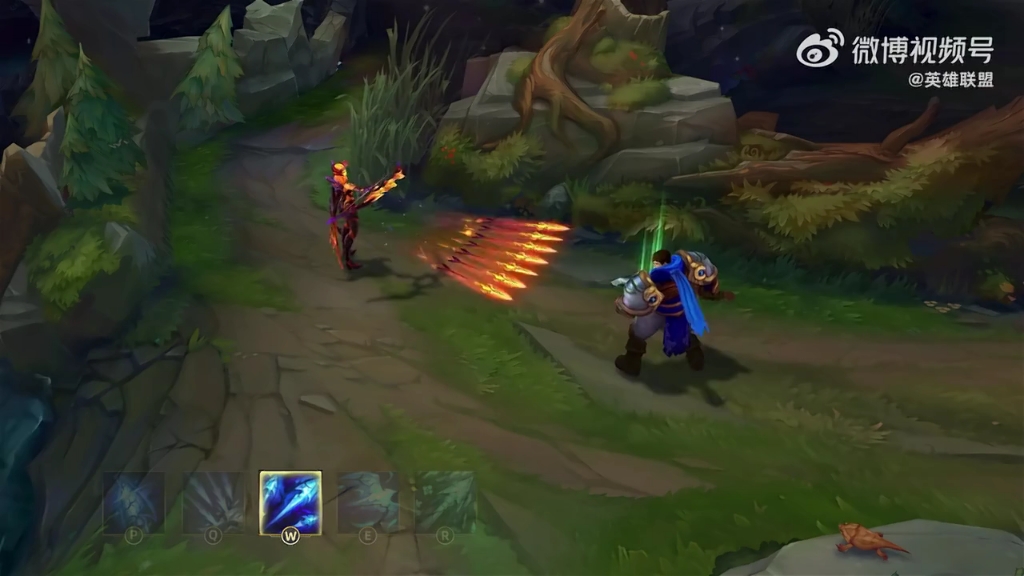 英雄联盟地狱火-艾希皮肤展示:释放大招时,艾希射出地狱之箭,汇聚着