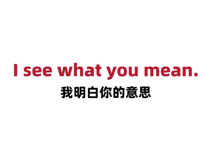 英美人每天说的句子:I see what you mean.哔哩哔哩bilibili