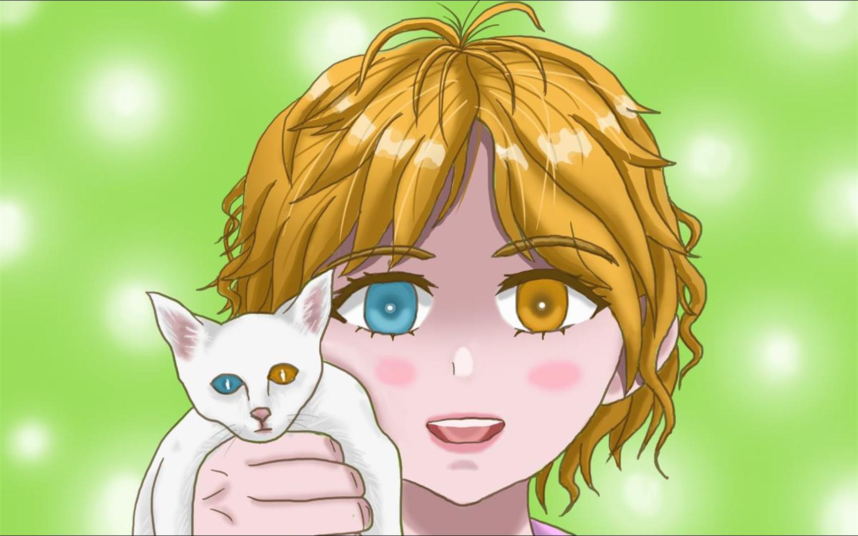 《异瞳少女和她的异瞳猫》绘画过程