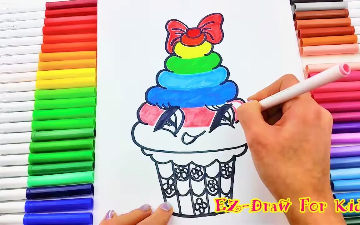 【简笔画】一步一步教你学画冰淇淋,一看就会的简笔画!超简单! 丨绘画丨画画丨简笔画丨儿童绘画丨一步一步一画哔哩哔哩bilibili