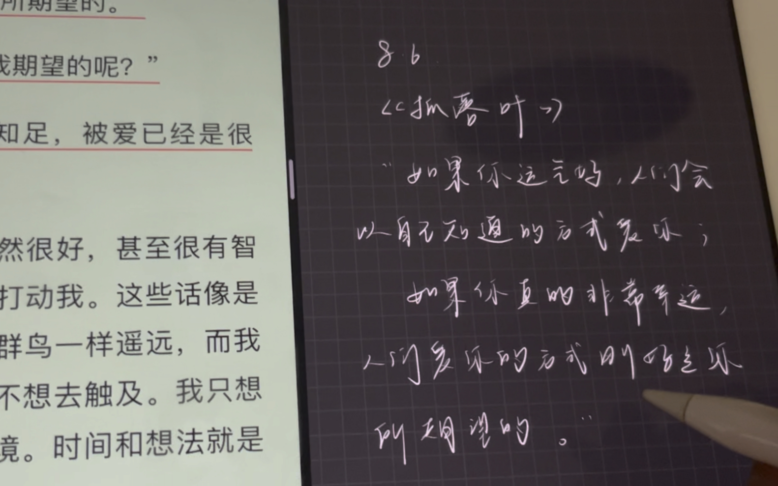 [图]原速手写｜每日一练 今日份《抓落叶》摘抄