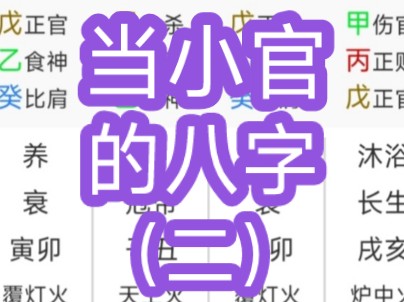 当小官的八字(二)哔哩哔哩bilibili