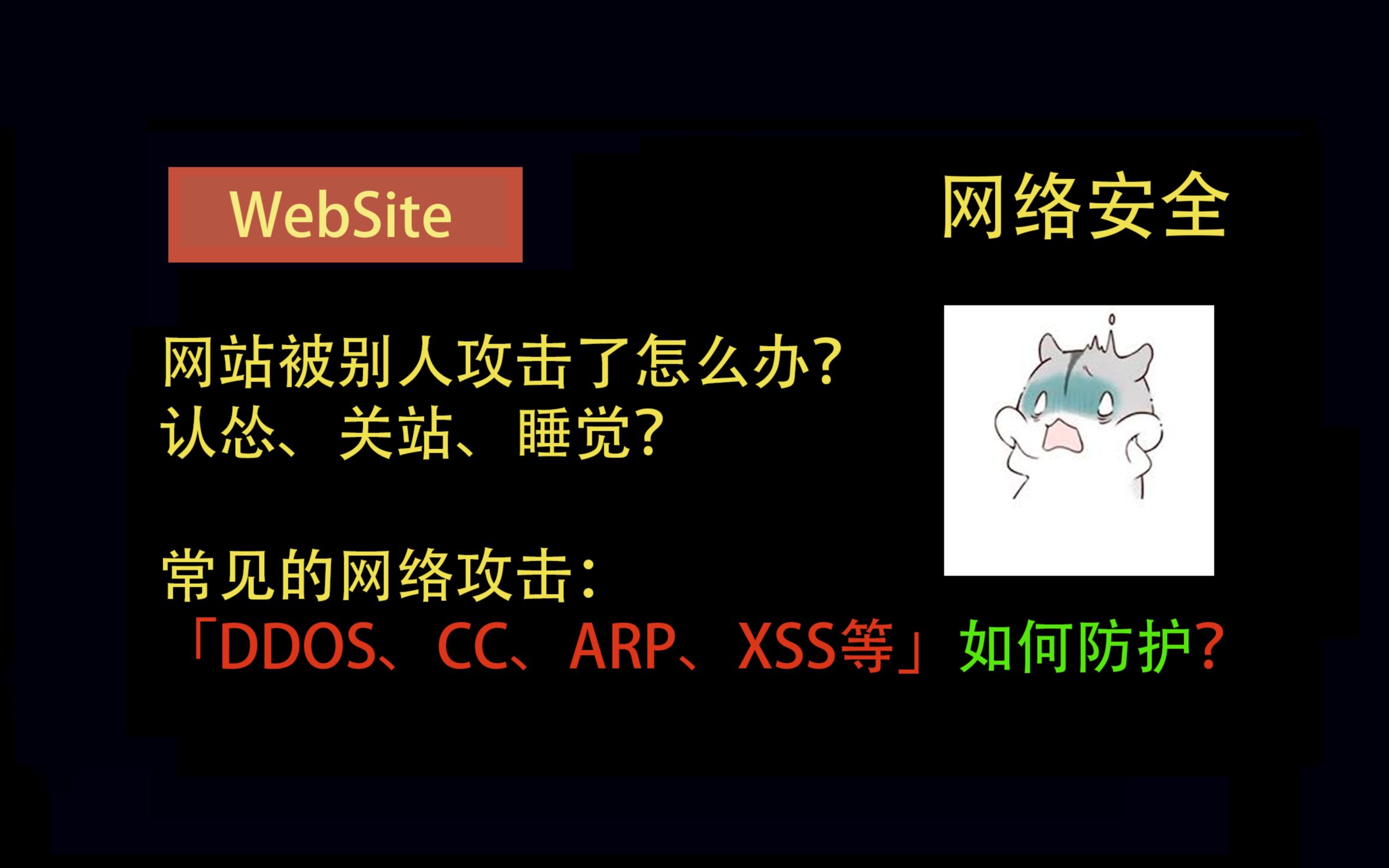 【网络安全】网站被攻击了怎么办?怎么防护DDOS、CC、XSS、ARP等攻击?哔哩哔哩bilibili