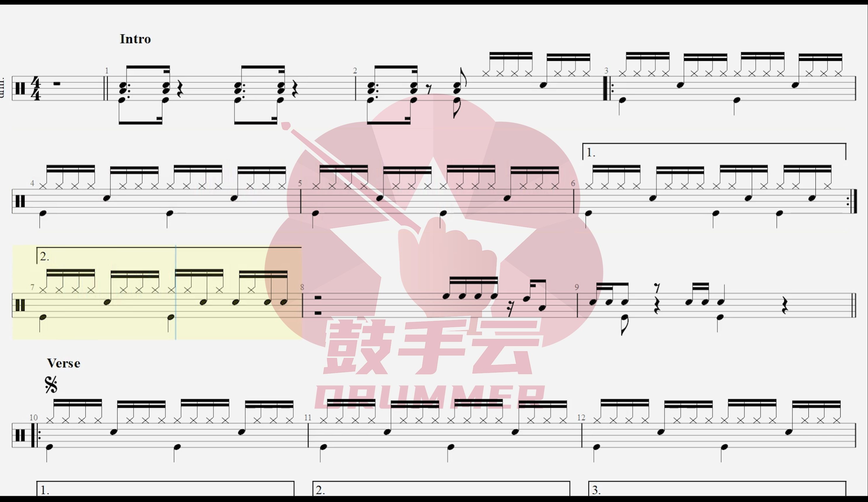 [图]【架子鼓动态谱】青苹果乐园-小虎队