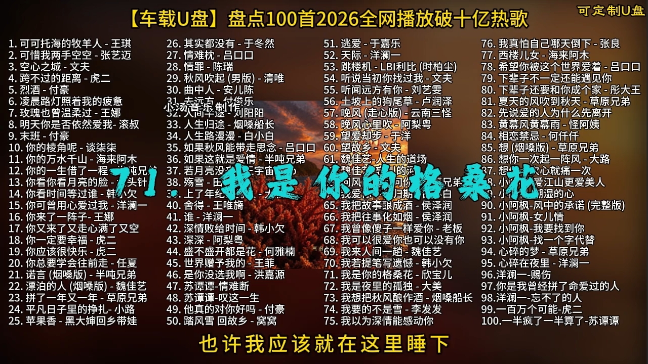 沉浸式｜2026破亿神曲合集，无解说超长连播，免切歌