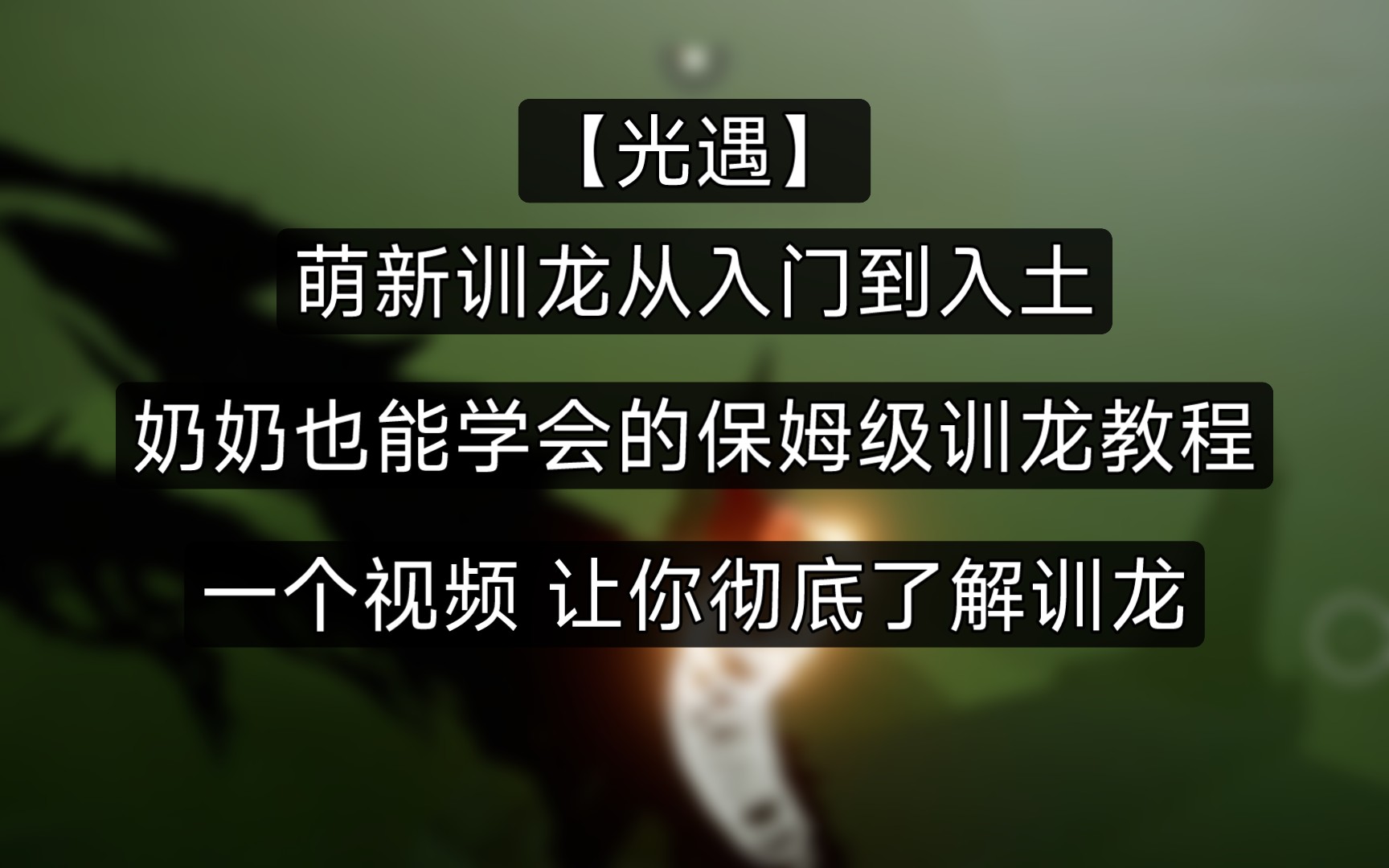 [图]【光遇】萌新也能学会的保姆级训龙教程