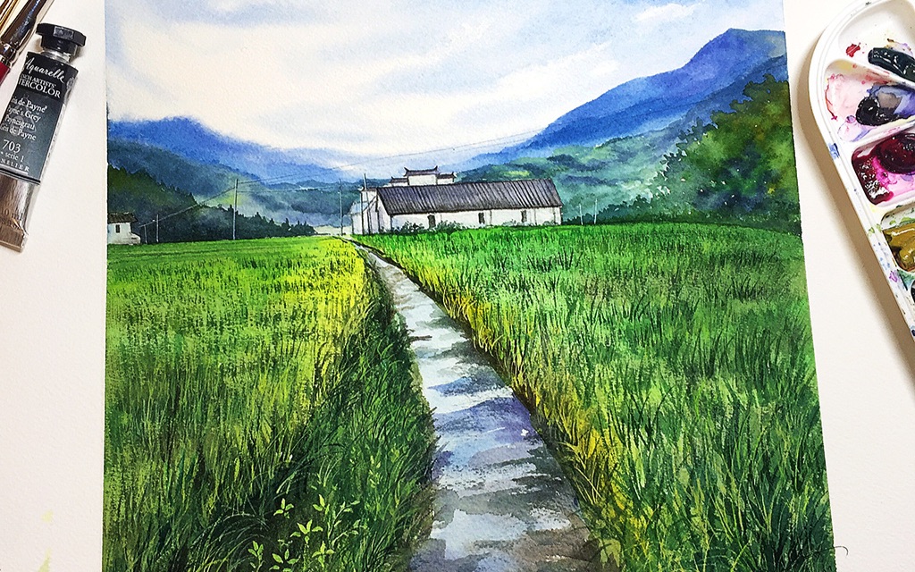 【米蒂视频教程】稻田_绘画_生活_哔哩哔哩