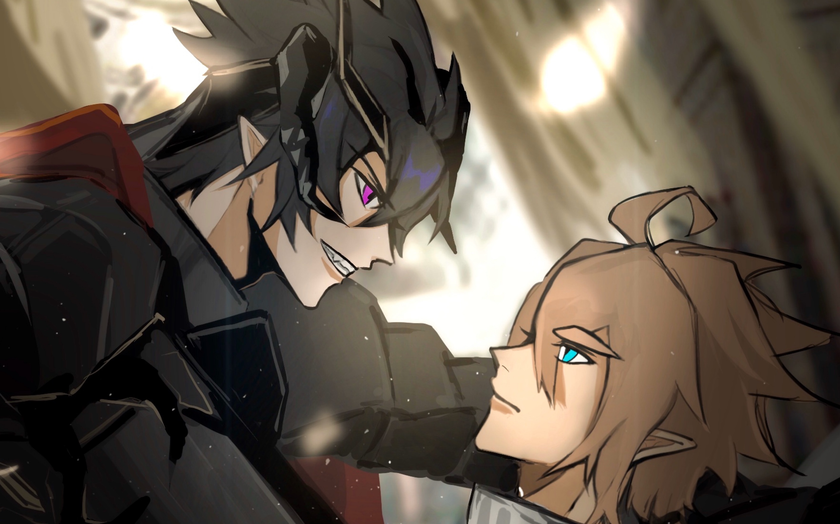 【雷安日贺图】双骑士绘画过程_哔哩哔哩_bilibili