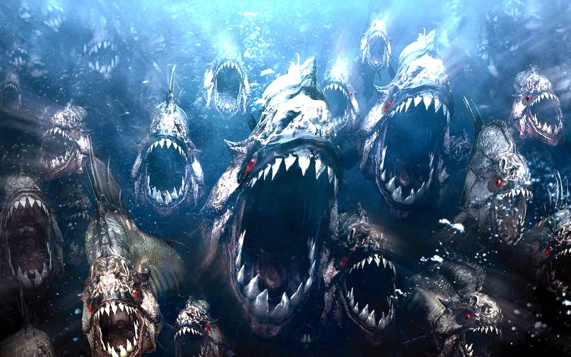 鱼类基因突变导致增大吞吃鲨鱼和飞机地球面临毁灭之境