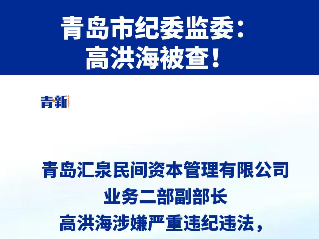 青岛市纪委监委:高洪海被查!哔哩哔哩bilibili