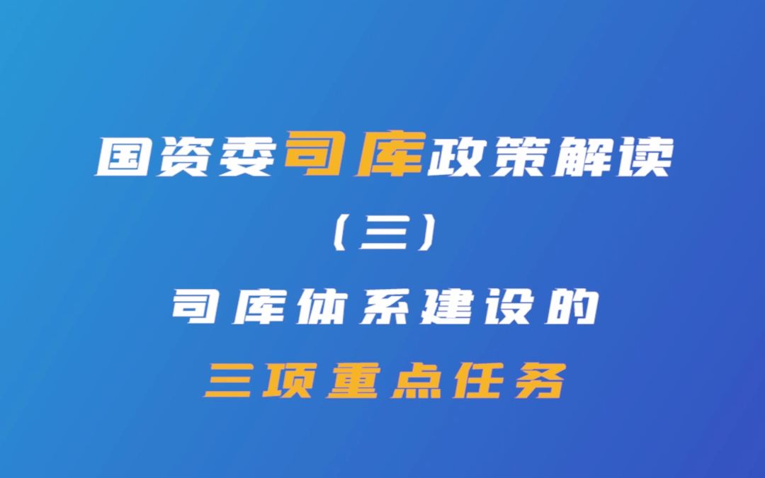 国资委司库政策解读(三)司库体系建设的三项重点任务哔哩哔哩bilibili