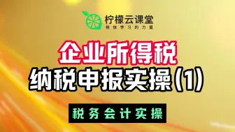 Download Video: 【柠檬云课堂】税务会计实操-企业所得税纳税申报实操（1）