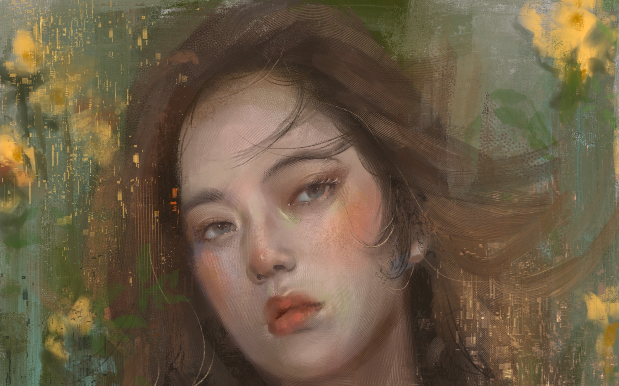 【procreate】绘画过程 （改来改去）想尝试油画质感但是好像没有做到哈哈哈哈_哔哩哔哩_bilibili