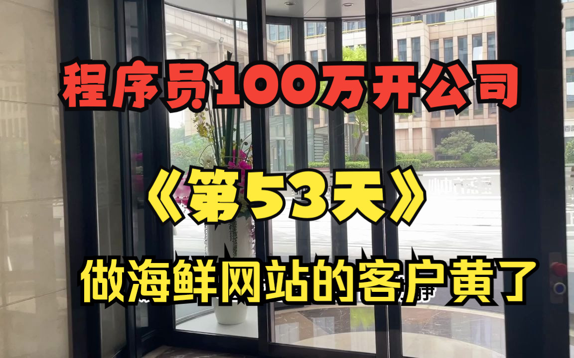 程序员100万开公司第53天 海鲜网站的客户黄了哔哩哔哩bilibili